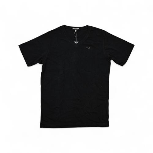 CAMISETA TALLA XL - RF - COD41 - CUELLO V - BASIC - NEGRO