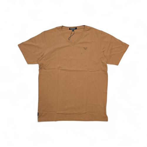 CAMISETA TALLA L - RF - COD41 - CUELLO V - BASIC - CAFÉ