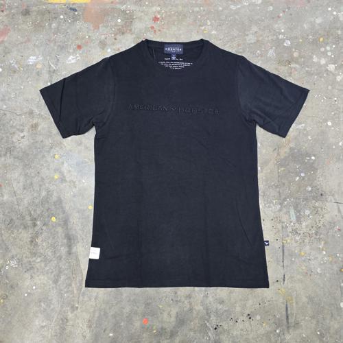 CAMISETA TALLA M - RF - COD41 - BORDADO CENTRO - BASIC TSHIRT - NEGRO