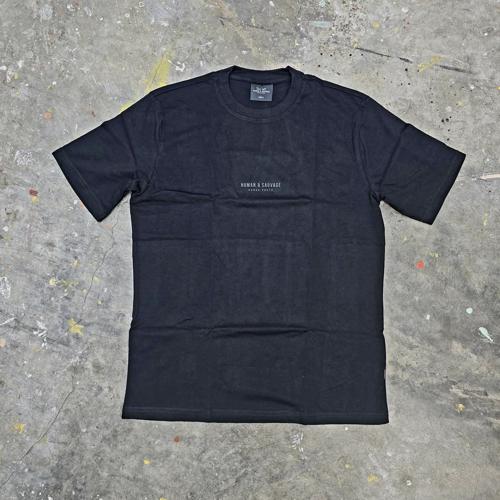 CAMISETA TALLA L - COD11 - OVERZISE BASIC - LETRAS 3D ADELANTE CENTRO - NEGRO