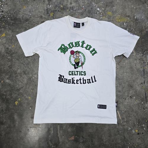 CAMISETA TALLA L - RF - COD112 - BORDADO BOSTON CELTIC - BASIC TSHIRT - BLANCO