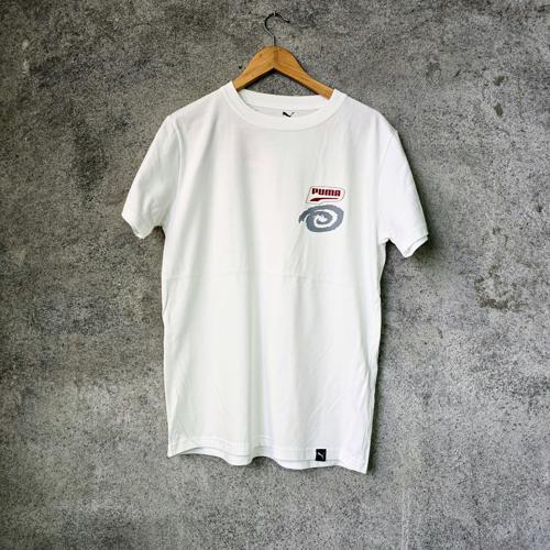 CAMISETA TALLA XL - COD21 - BLANCA / LOGO ENROLLADO GRIS