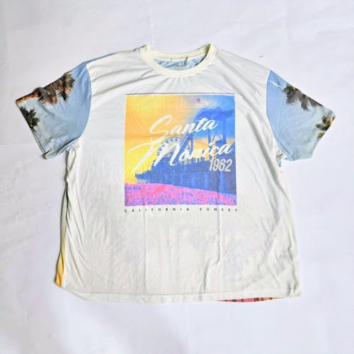CAMISETA TALLA 3XL - COD93 - BLANCA/GRAFICO DE SANTA MONICA