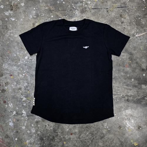 CAMISETA TALLA L - RF - COD25 - HENLEY ROYAL 01 - TEXTURE BASIC - NEGRO
