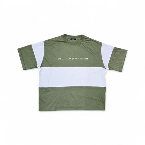CAMISETA TALLA S - UB - COD120 - URBAN OVERSIZE - BASIC - VERDE OLIVO/BL