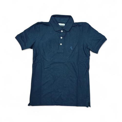 CAMISETA CON CUELLO TALLA S - RF - COD4 - BASIC TONE - AZUL ACERO