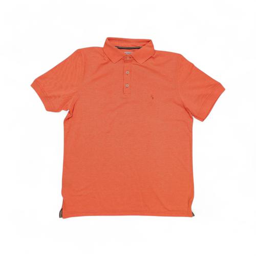 CAMISETA CON CUELLO TALLA S - RF - COD4 - BASIC TONE - NARANJA NEON