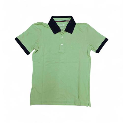 CAMISETA CON CUELLO TALLA S - RF - COD4 - BASIC TONE - VERDEMENTA/AZUL MARINO