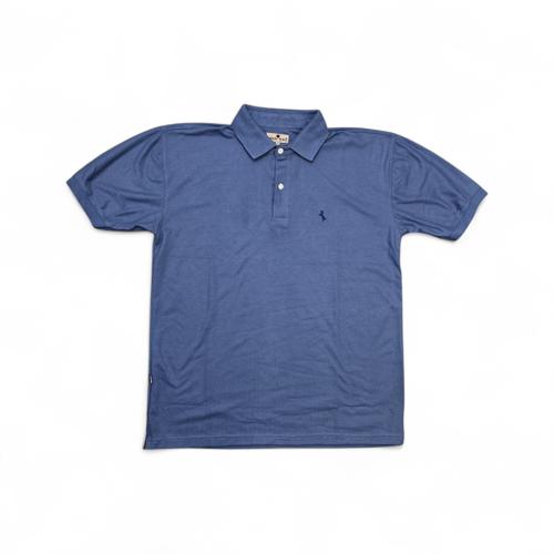 CAMISETA CON CUELLO TALLA L - TC - COD4 - BASIC TONE - AZUL ACERO
