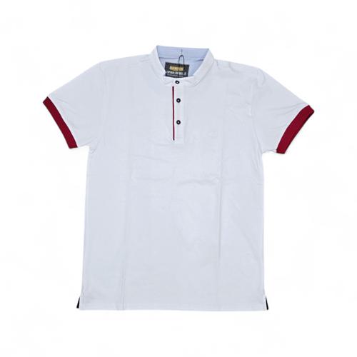 CAMISETA CON CUELLO TALLA 2XL - RF - COD157 - BASIC - CUELLO CHINO - BLANCO