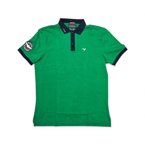 CAMISETA CON CUELLO TALLA S - RF - COD41 - NAVAL - BASIC - VERDE/AZUL MARINO