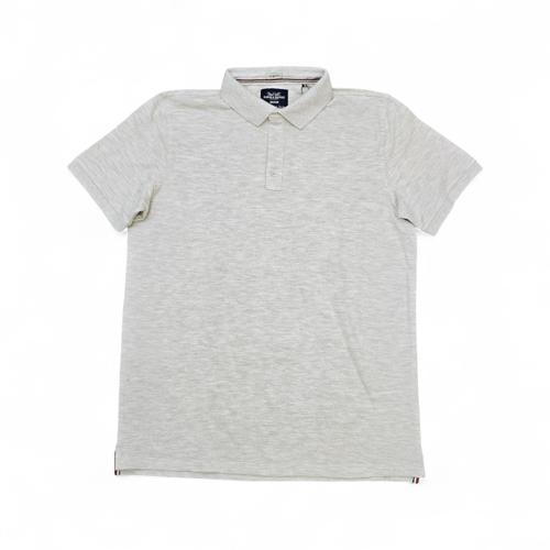 CAMISETA CON CUELLO TALLA L - RF - COD11 - CLASSIC DEFAULT - CUELLO FRANCES - GRIS (MELANGE)