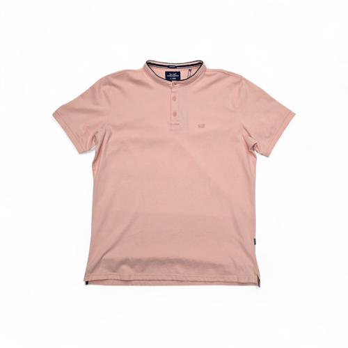 CAMISETA TALLA XL - RF - COD11 - STYLE BASIC  - CUELLO CHINO / MAO - PALO ROSA ( MISTY ROSE)