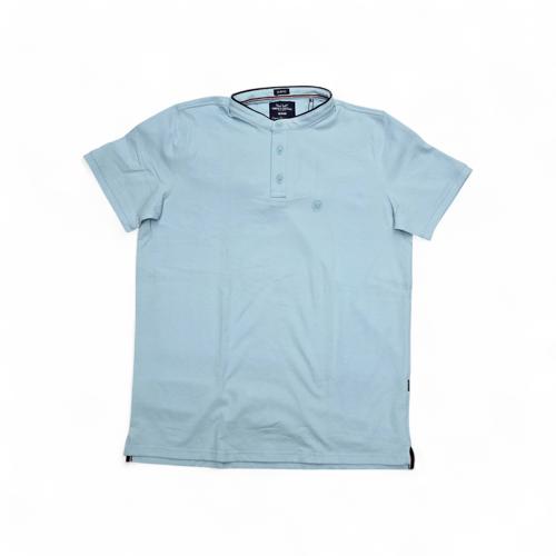 CAMISETA CON CUELLO TALLA XL - RF - COD11 - STYLE BASIC  - CUELLO CHINO / MAO - CELESTE (CIELO)