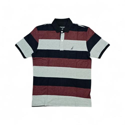 CAMISETA CON CUELLO TALLA 3XL - RF - COD17 - CLASSIC DEFAULT - CUELLO FRANCES - AZUL MARINO/VINO/GRIS