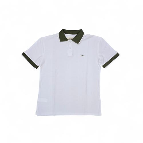 CAMISETA CON CUELLO TALLA 2XL - MD - COD25 - OLD MONEY/SANTINO - TEXTURE BASIC CUELLO FRANCES  - BLANCO/VERDE