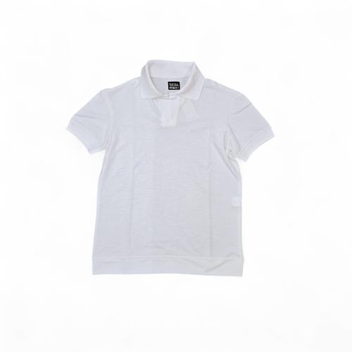 CAMISETA CON CUELLO TALLA 2XL - MD - COD25 - OLD MONEY/TIBEL - TEXTURE BASIC CUELLO FRANCES  - BLANCO