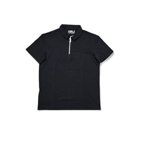 CAMISETA CON CUELLO TALLA 2XL - MD - COD25 - OLD MONEY/JORDANO - TEXTURE BASIC CUELLO FRANCES  - NEGRO