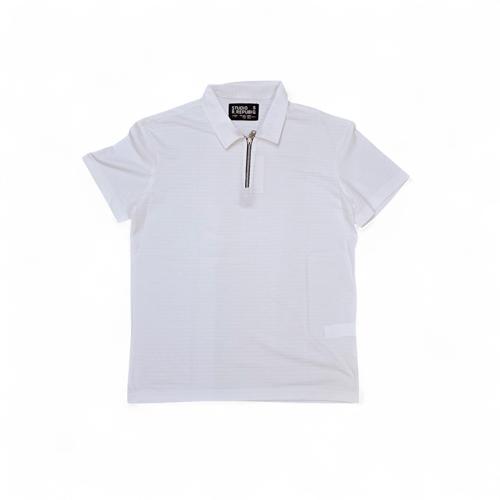 CAMISETA CON CUELLO TALLA 2XL - MD - COD25 - OLD MONEY/JORDANO - TEXTURE BASIC CUELLO FRANCES  - BLANCO