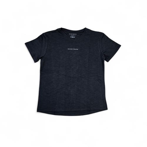 CAMISETA TALLA 2XL - MD - COD25 - OLD MONEY/CASTER - TEXTURE BASIC CUELLO CHINO/MAO - NEGRO