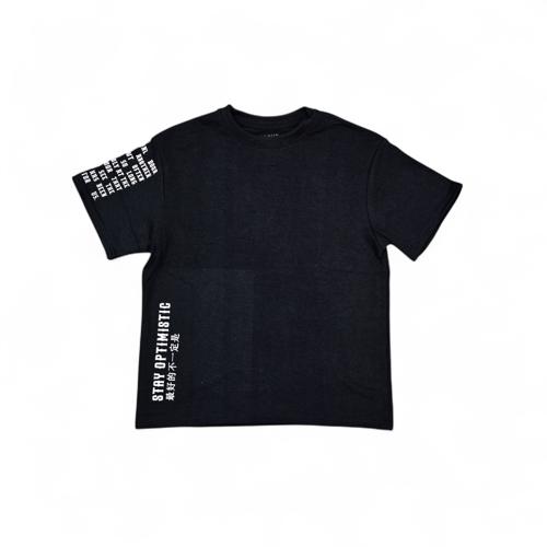 CAMISETA TALLA L - MD - COD25 - OLD MONEY/COSSET - TEXTURE BASIC CUELLO CHINO/MAO  - NEGRO