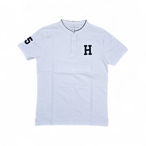 CAMISETA CON CUELLO TALLA 3XL - RF - COD30 - CLASSIC DEFAULT - CUELLO MAO - BLANCO