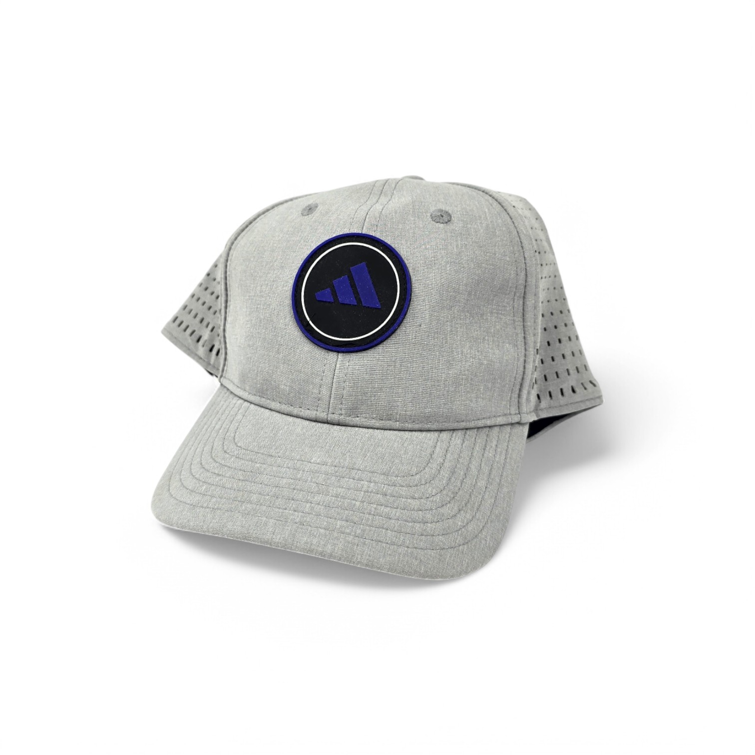 GORRA NORMAL - AD2 - GRIS CON LOGO NEGRO CON AZUL