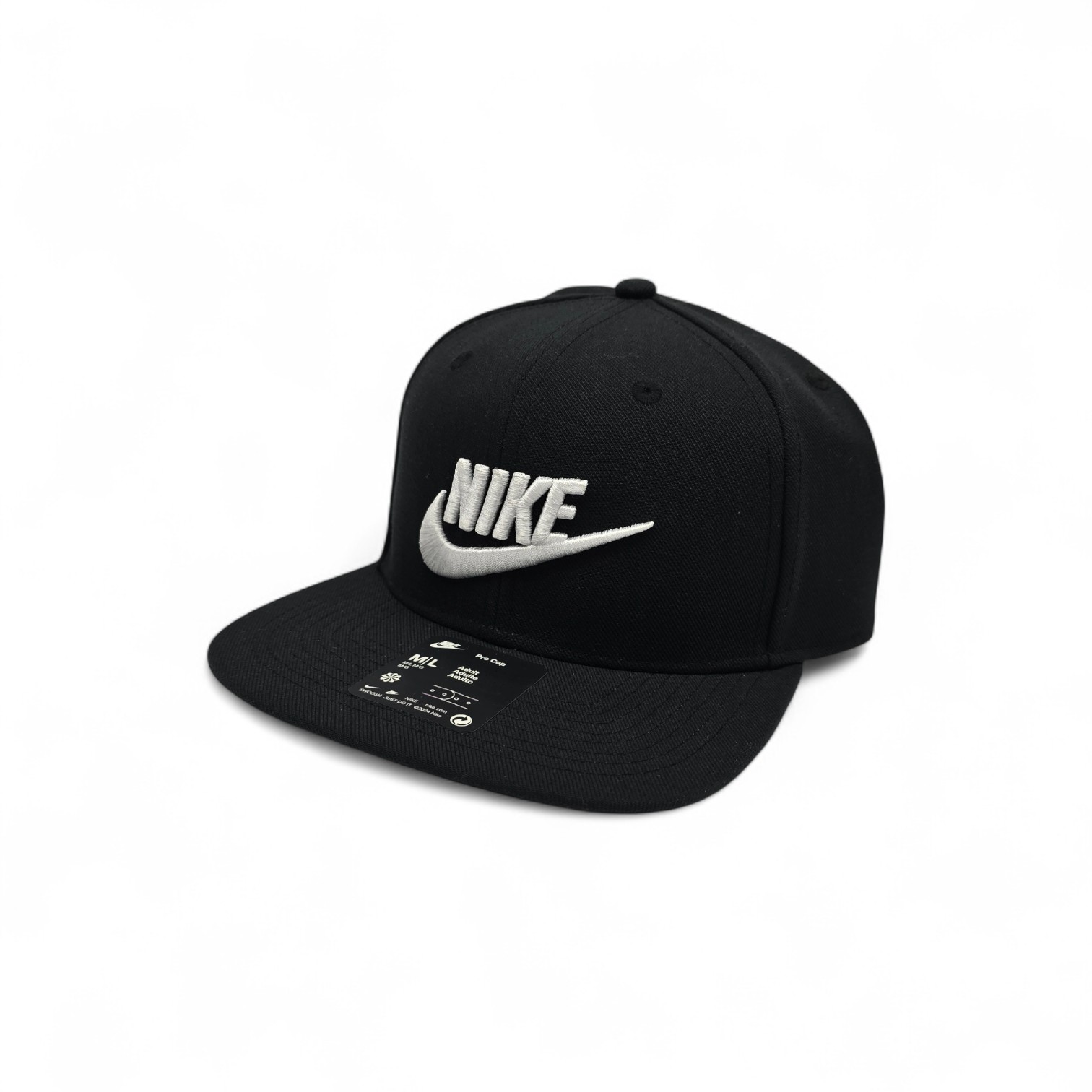 GORRA TALLA ESTÁNDAR/ STD - UB - COD18 - SNAPBACK - PLANA / AJUSTABLE - NEGRO/BLANCO