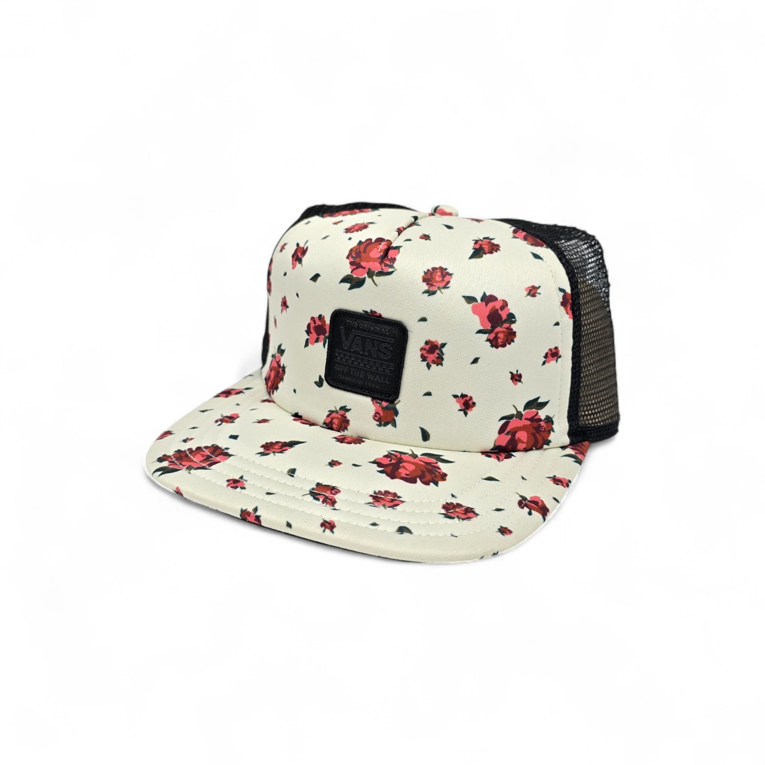 GORRA TALLA ESTÁNDAR/ STD - UB - COD33 - TRUCKER - PLANA AJUSTABLE - BLANCO/FLORES