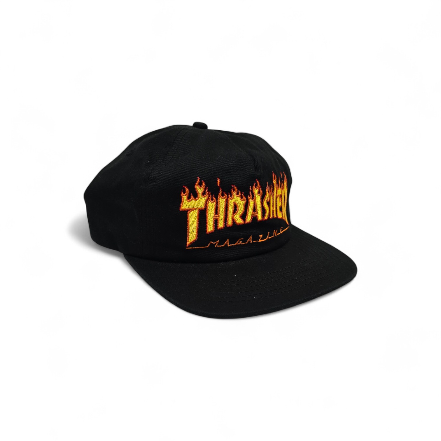 GORRA TALLA ESTÁNDAR/ STD - UB - COD81 - SNAPBACK - PLANA / AJUSTABLE - NEGRO/AMARILLO/NARANJA