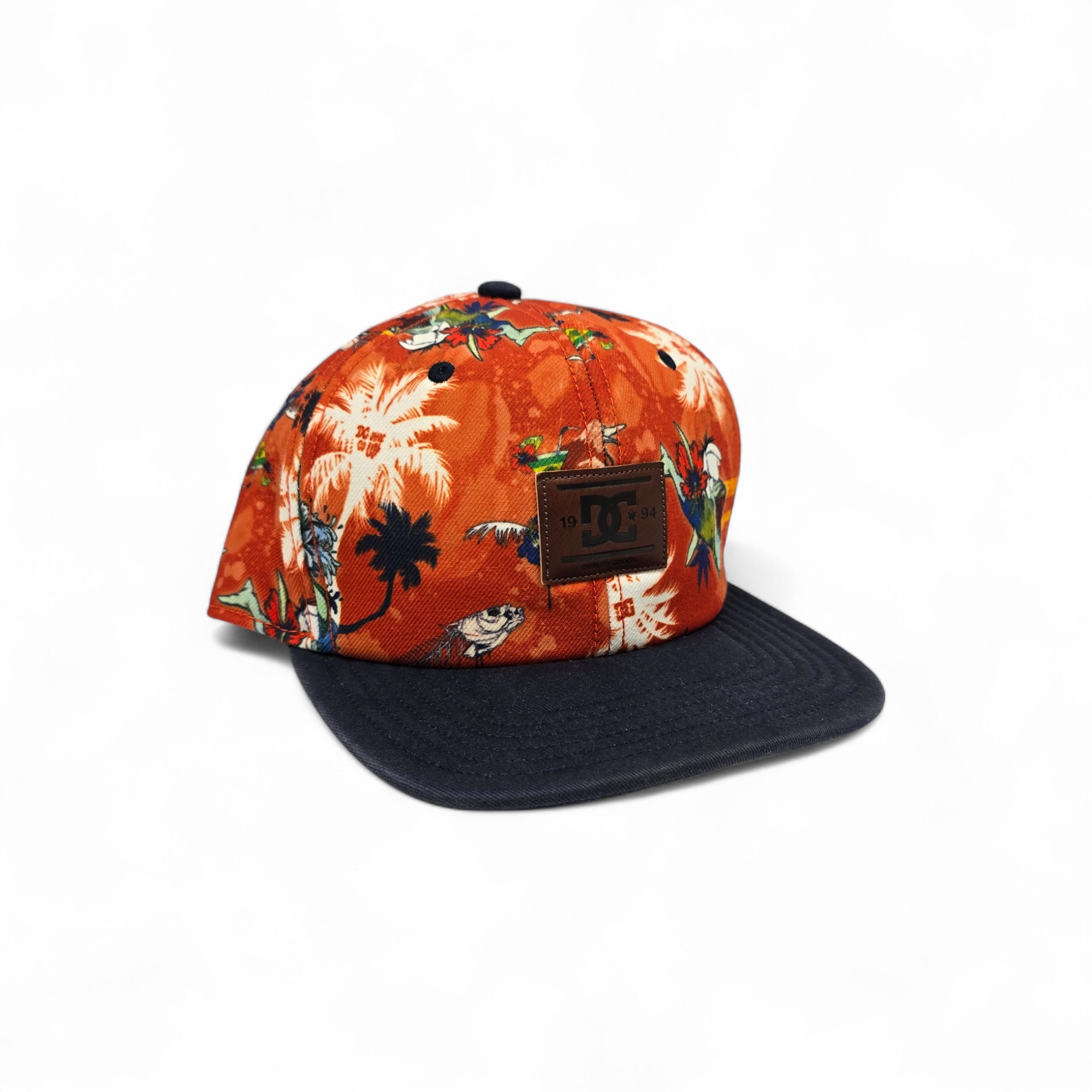 GORRA TALLA ESTÁNDAR /STD - AJUSTABLE BROCHE - COD5 - BASIC CAP / PLANA - NARANJA/AZUL MARINO