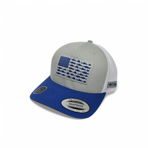 GORRA TALLA STD  - DP - COD71 - SNAPBACK - NORMAL AJUSTABLE - GRIS /AZUL ELEC.