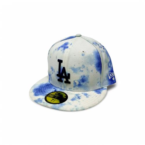GORRA TALLA 7 1/2 - UB - COD70 - BASIC/59FIFTY - PLANA CERRADA - BLANCO/AZ MANCHAS