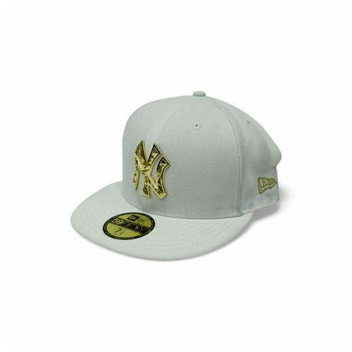 GORRA TALLA 7 1/2 - UB - COD70 - BASIC/59FIFTY - PLANA CERRADA - BLANCO/DOR