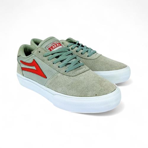 ZAPATO TALLA  9.5 - COD15 - MANCHESTER - GRIS /ROJO