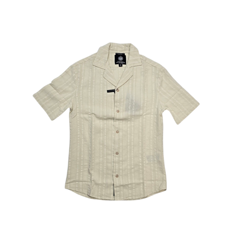 CAMISA MANGA CORTA TALLA L - SF - COD109 - LINO TEXT - TEXTURE BASIC - BEIGE