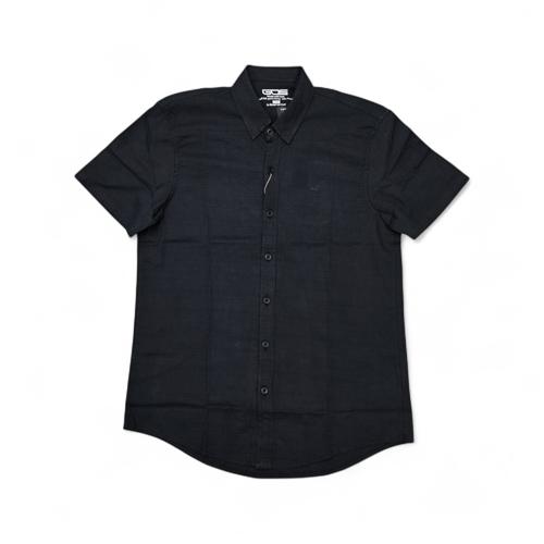 CAMISA MANGA CORTA TALLA 2XL - RF - COD168 - NT-INEN - CUELLO FRANCES - NEGRO