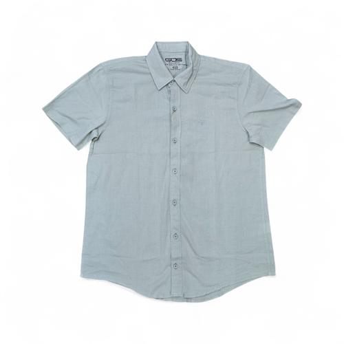 CAMISA MANGA CORTA TALLA 2XL - RF - COD168 - NT-INEN - CUELLO FRANCES - VERDE OLIVO