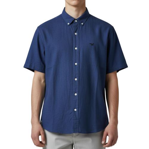 CAMISA MANGA CORTA | LLANO | LINO / REGULAR F. | MILAN | AZ. M | HOMBRE