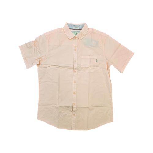 CAMISA MANGA CORTA TALLA M - RF - COD11 - POPELYN LICRA - CUELLO FRANCES - PALO ROSA