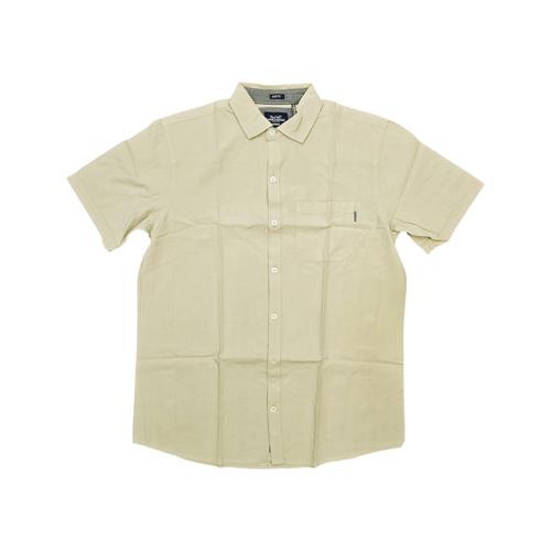 CAMISA MANGA CORTA TALLA L - RF - COD11 - ZINERVA - CUELLO FRANCES - BEIGE OSCURO