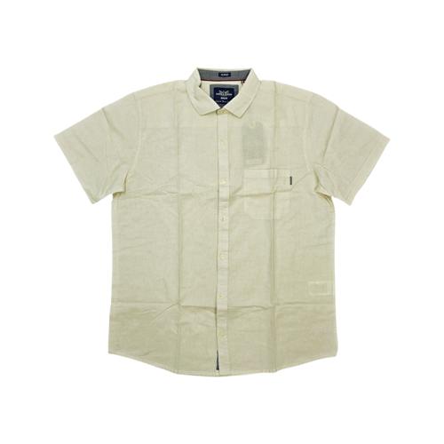 CAMISA MANGA CORTA TALLA 2XL - RF - COD11 - LINO LULO - CUELLO FRANCES - BEIGE