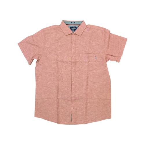 CAMISA MANGA CORTA TALLA 2XL - RF - COD11 - LINO LULO - CUELLO FRANCES - ROJO