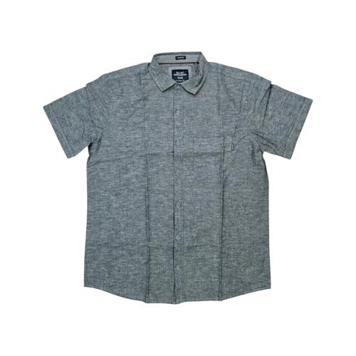 CAMISA MANGA CORTA TALLA 2XL - RF - COD11 - LINO LULO - CUELLO FRANCES - AZUL OSCURO
