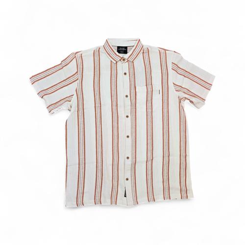 CAMISA MANGA CORTA TALLA 2XL - RF - COD11 - THIKA LARI - CUELLO FRANCES - BLANCO/NARANJA