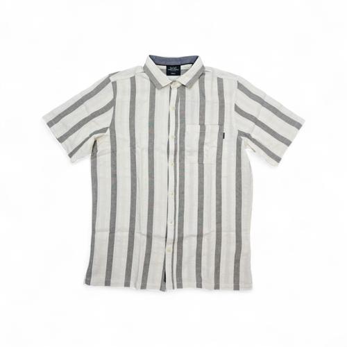 CAMISA MANGA CORTA TALLA L - RF - COD11 - SIERRA PRET. - CUELLO FRANCES - BLANCO/PLOMO