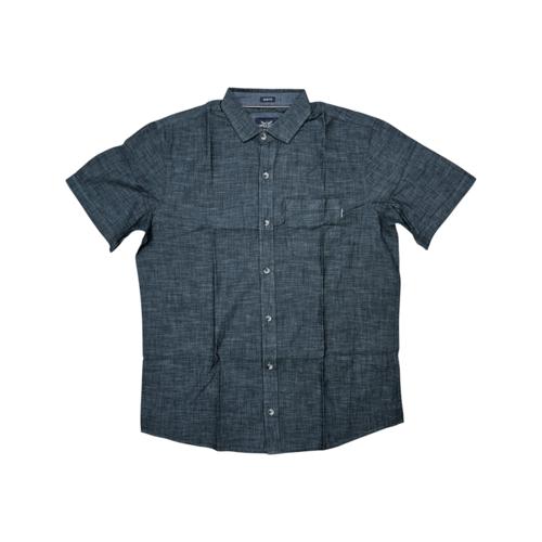 CAMISA MANGA CORTA TALLA 2XL - RF - COD11 - ARJUN FLAMEADO - CUELLO FRANCES - NEGRO