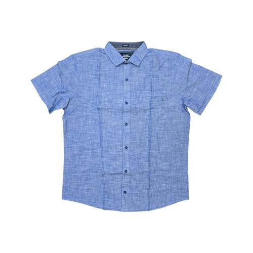 CAMISA MANGA CORTA TALLA L - RF - COD11 - ARJUN FLAMEADO - CUELLO FRANCES - AZUL