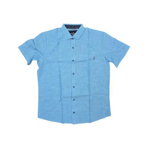 CAMISA MANGA CORTA TALLA 2XL - RF - COD11 - ARJUN FLAMEADO - CUELLO FRANCES - CELESTE