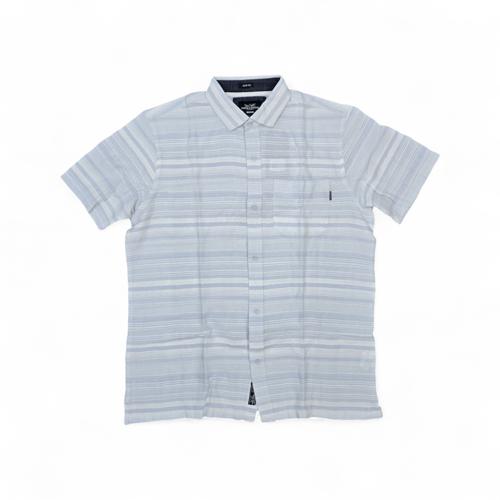 CAMISA MANGA CORTA TALLA 2XL - RF - COD11 - CURCUMA LIGTH - CUELLO FRANCES - CELESTE/BLANCO